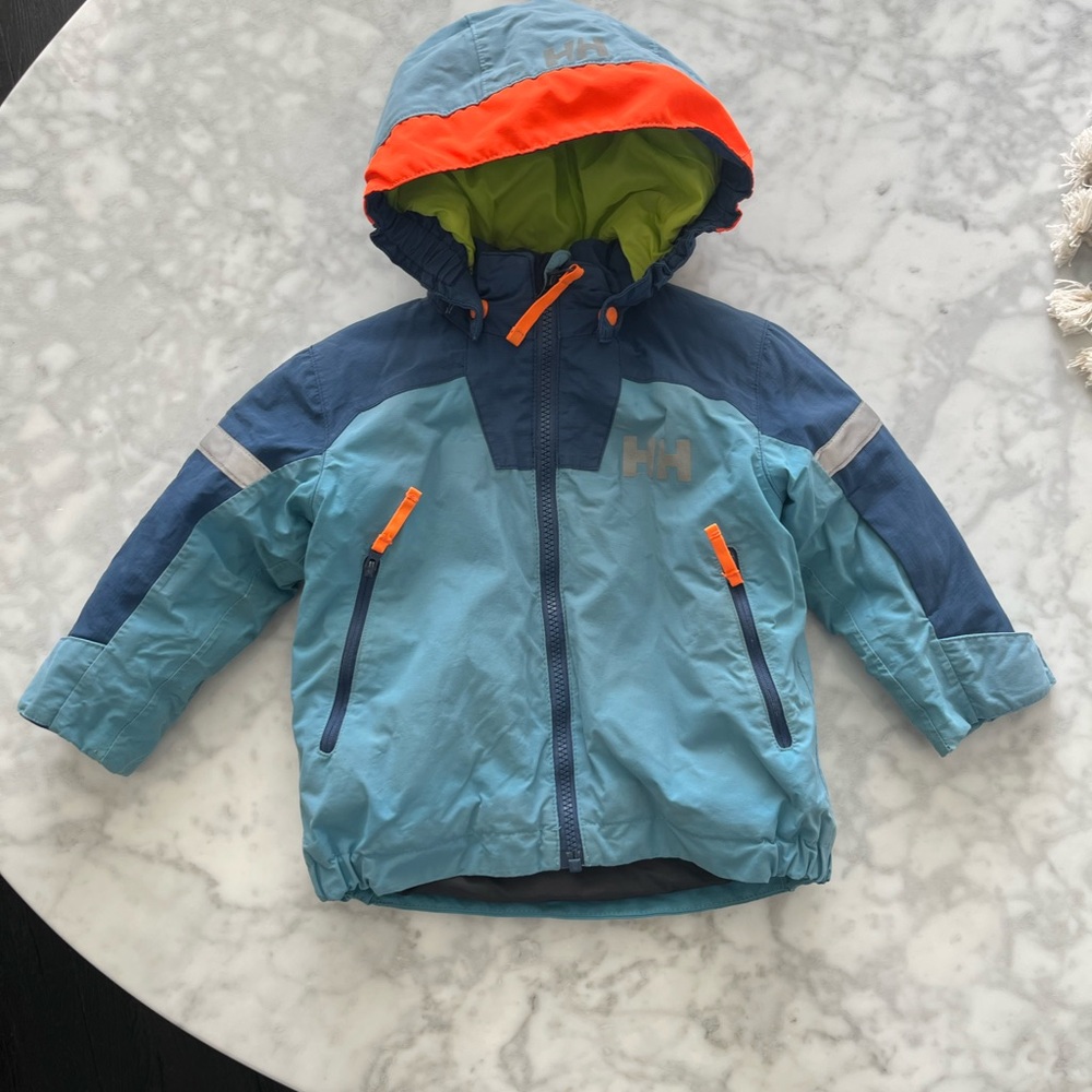 Helly Hansen Youth Teal and Neon Orange Jacket